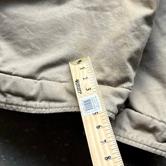 VTG 90s Abercrombie Fitch Mens XL Tan Sherpa Lined Bomber Deck Jacket Distressed - Picture 9 of 10